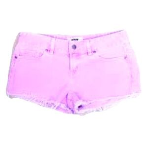 light purple, acid wash jean shorts by Refuge